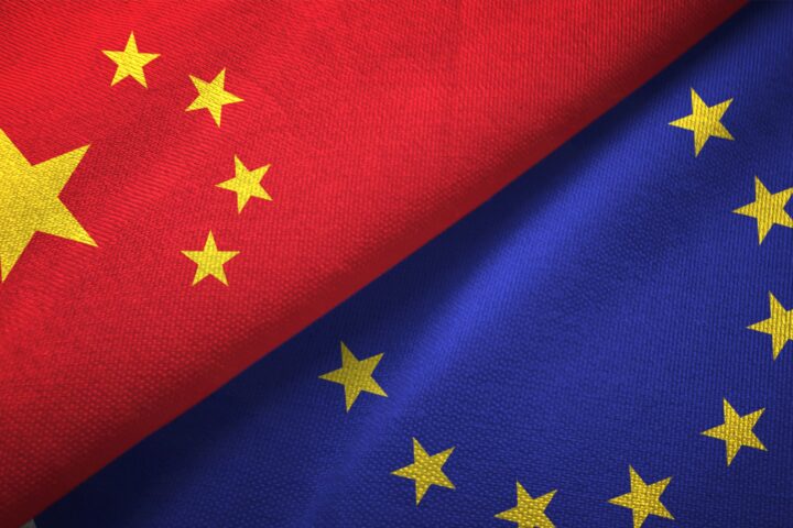 European Union and China Flag