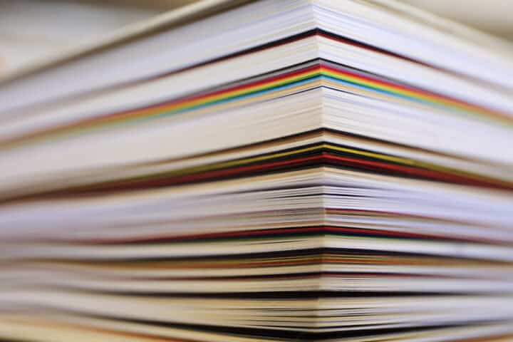 Stack of paper, a fragment of a book or magazine