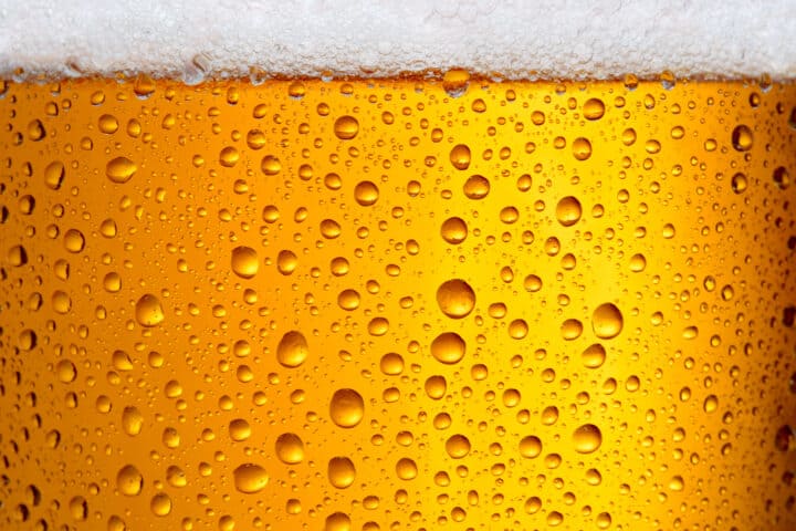 beer bubble close up