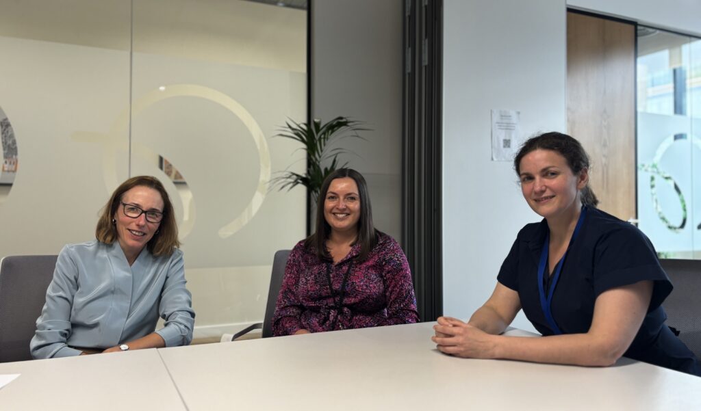 Lauris Kemp, Lisa Williams and Caroline Day sat a conference table